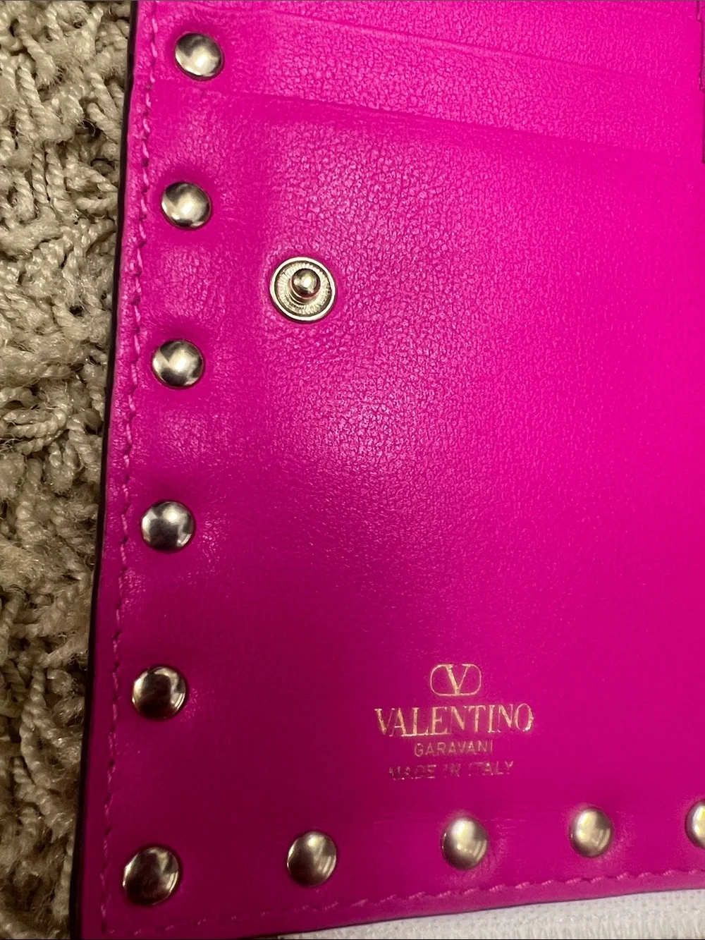 Valentino see hot pink Studded Wallet